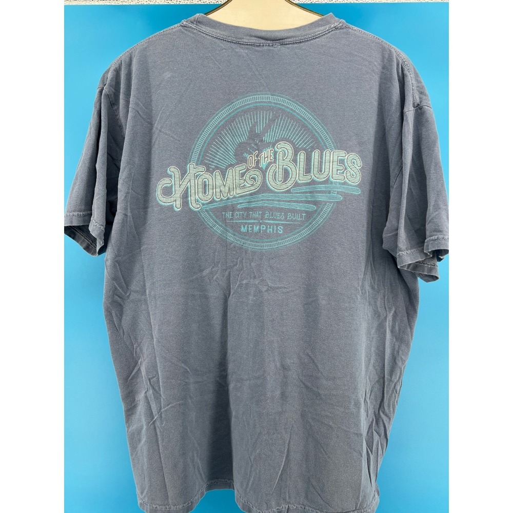 Comfort Colors Memphis Home of the Blues Graphic T-Shirt Blue Gray Mens XL - Picture 2 of 9